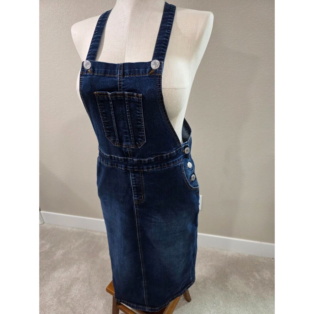 Denim Overall Dress With Pockets & Button Details Be-Girl USA Size L